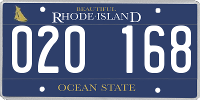 RI license plate 020168