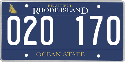 RI license plate 020170