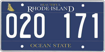 RI license plate 020171