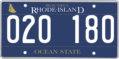 RI license plate 020180