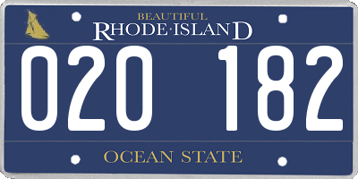 RI license plate 020182