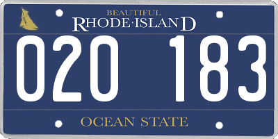 RI license plate 020183