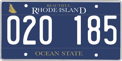 RI license plate 020185