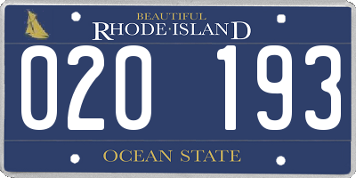 RI license plate 020193