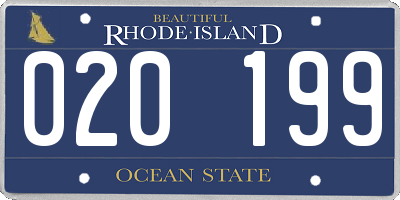 RI license plate 020199