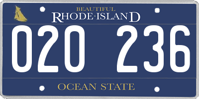 RI license plate 020236