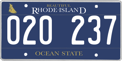 RI license plate 020237