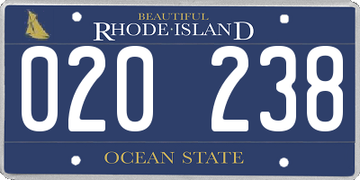 RI license plate 020238