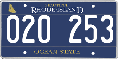 RI license plate 020253
