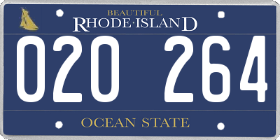 RI license plate 020264