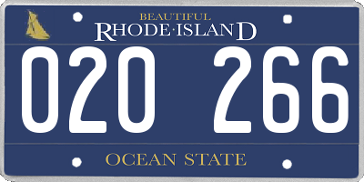 RI license plate 020266