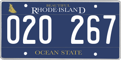 RI license plate 020267