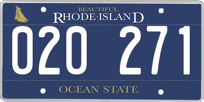 RI license plate 020271