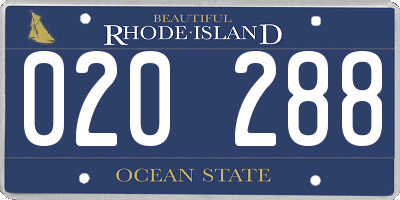 RI license plate 020288