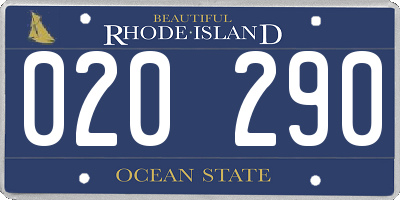 RI license plate 020290