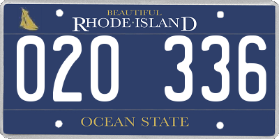 RI license plate 020336