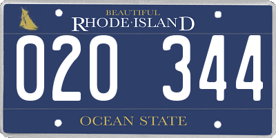 RI license plate 020344