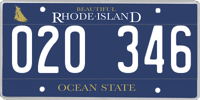 RI license plate 020346