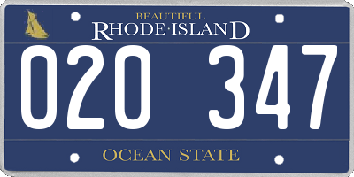 RI license plate 020347