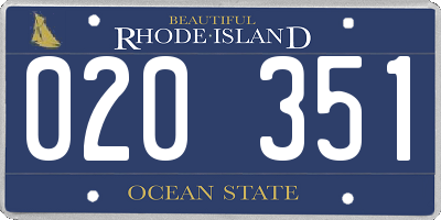 RI license plate 020351