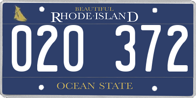 RI license plate 020372