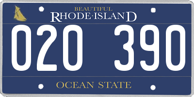 RI license plate 020390