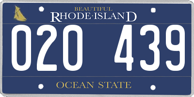 RI license plate 020439