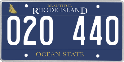 RI license plate 020440