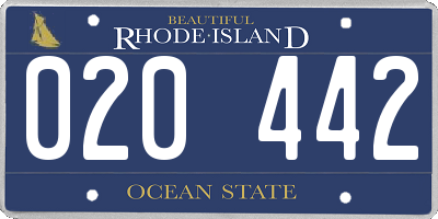 RI license plate 020442