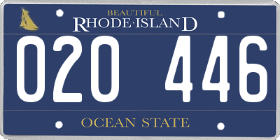 RI license plate 020446