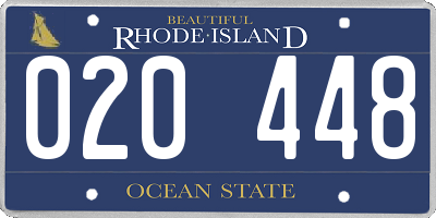 RI license plate 020448