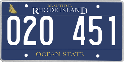 RI license plate 020451