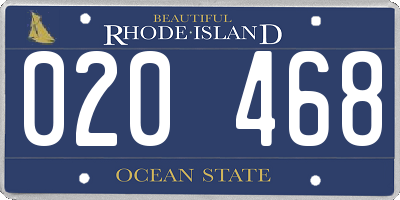 RI license plate 020468