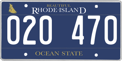 RI license plate 020470