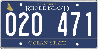 RI license plate 020471