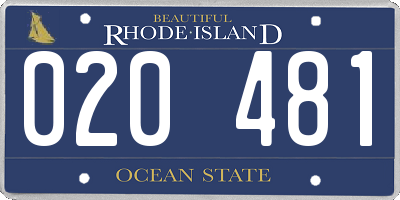 RI license plate 020481