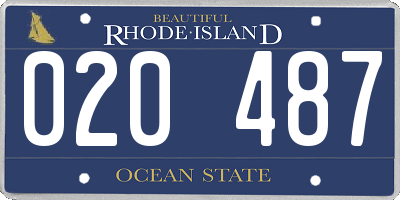 RI license plate 020487