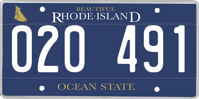 RI license plate 020491