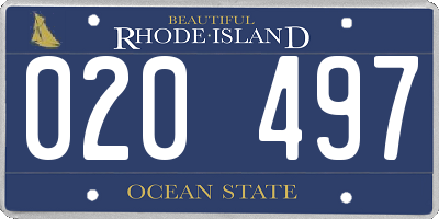 RI license plate 020497