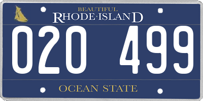 RI license plate 020499