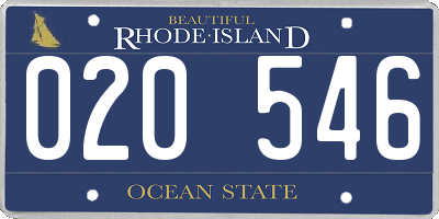 RI license plate 020546