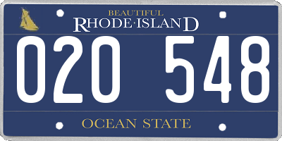 RI license plate 020548