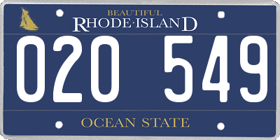 RI license plate 020549