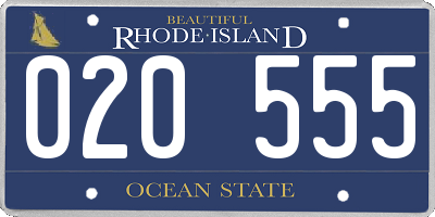 RI license plate 020555