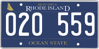 RI license plate 020559