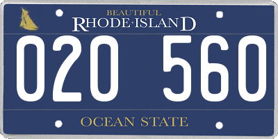 RI license plate 020560