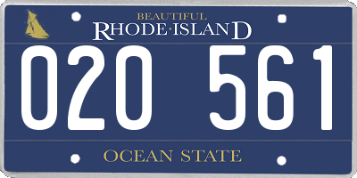 RI license plate 020561