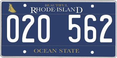 RI license plate 020562