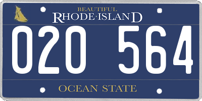 RI license plate 020564