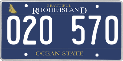 RI license plate 020570
